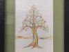 Multicolor watercolor large tree  framed and matted  $100