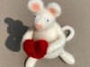 poseable mouse with heart  5" tall